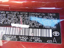 2005 Toyota Prius Burgundy 1.5L AT #Z22018